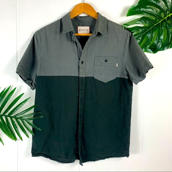 ACTIVE RS Mens Color Block ButtonDown Shirt Small - Picture 1 of 6